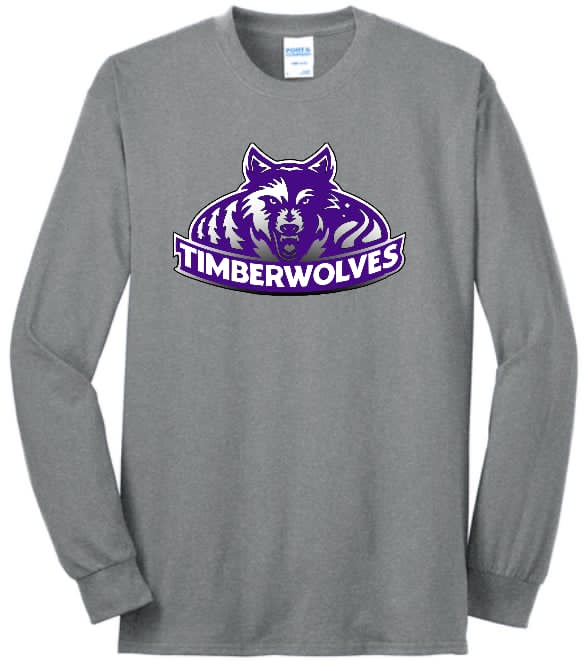 Timberwolves Long Sleeve T Shirt (Adult-Youth-Tall)